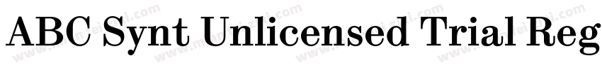 ABC Synt Unlicensed Trial Regular字体转换